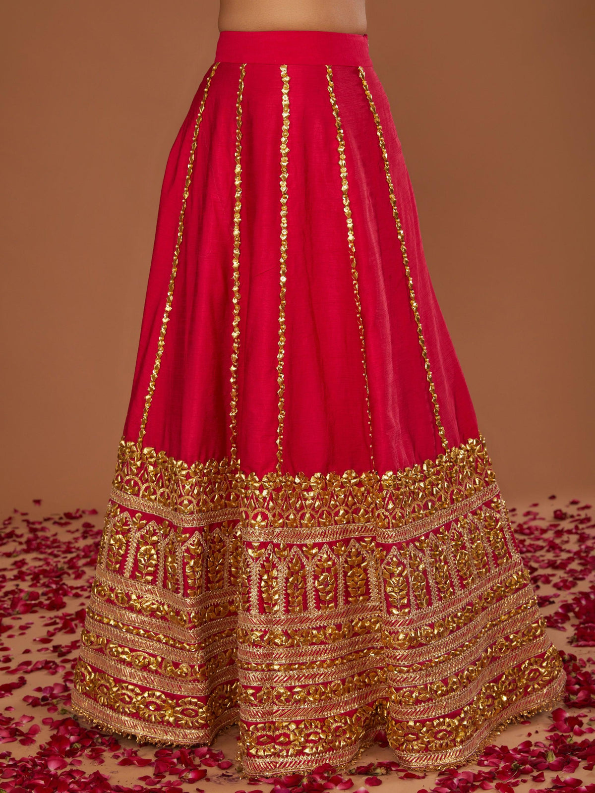 GREEN KURTA WITH FUSCHIA LEHENGA AND PURPLE DUPATTA - Preeti s kapoor