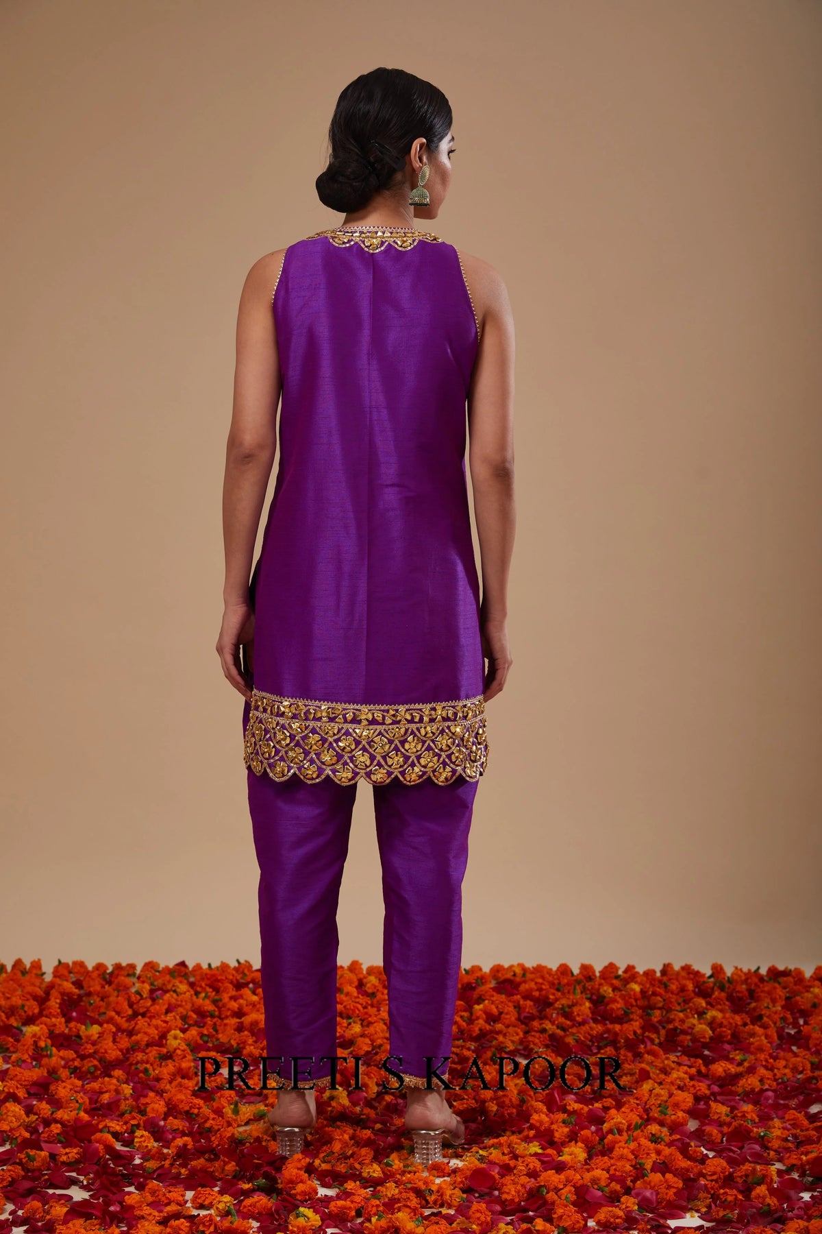 Purple Straight Kurta Pant Set - Preeti S Kapoor