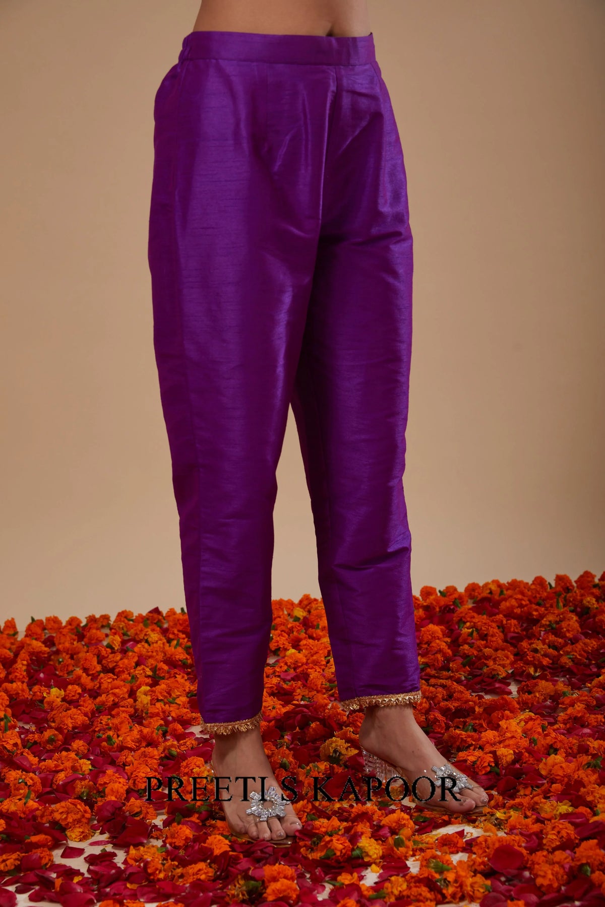 Purple Straight Kurta Pant Set - Preeti S Kapoor