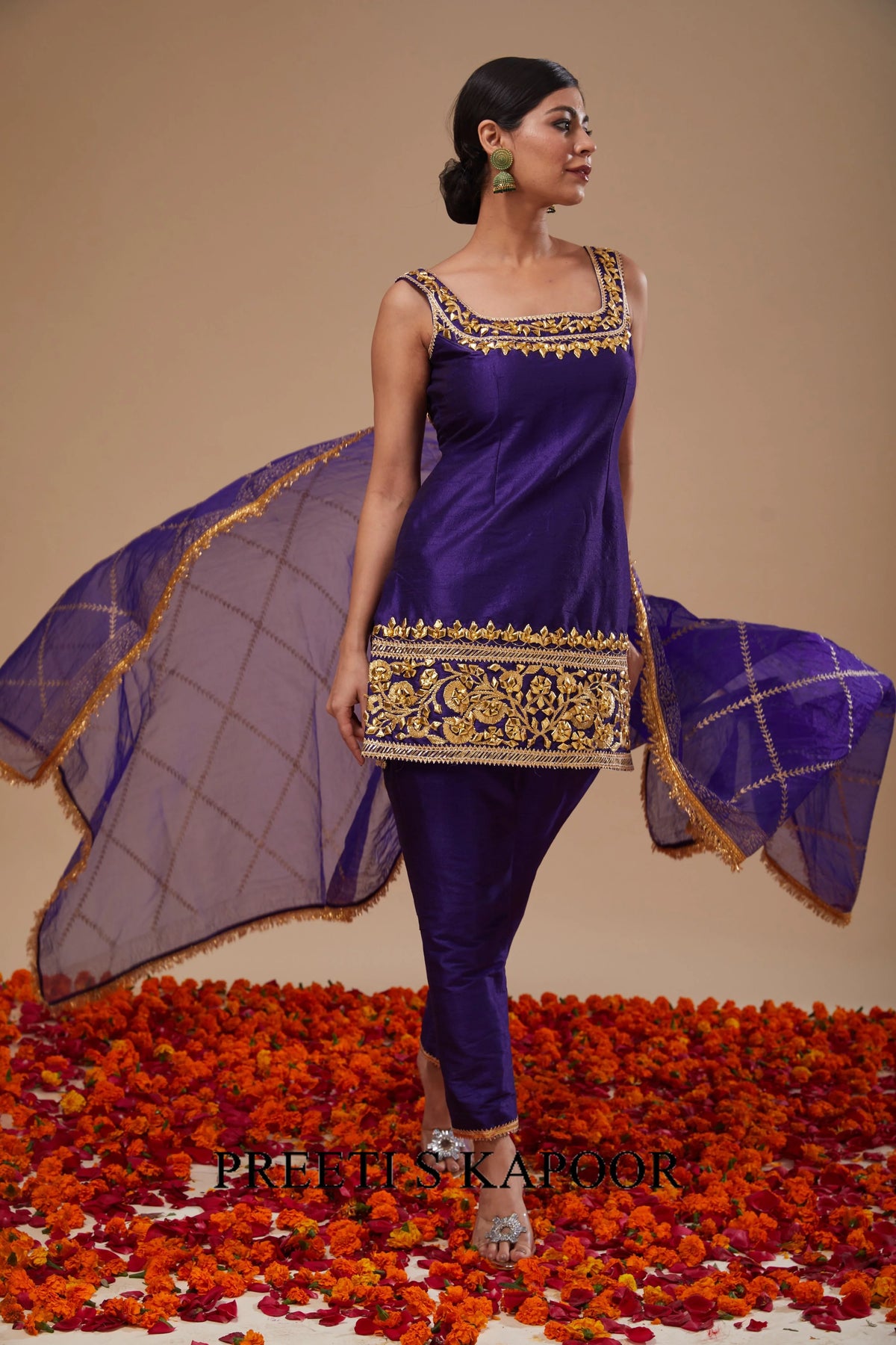 Blue Straight Kurta Pant Set - Preeti S Kapoor