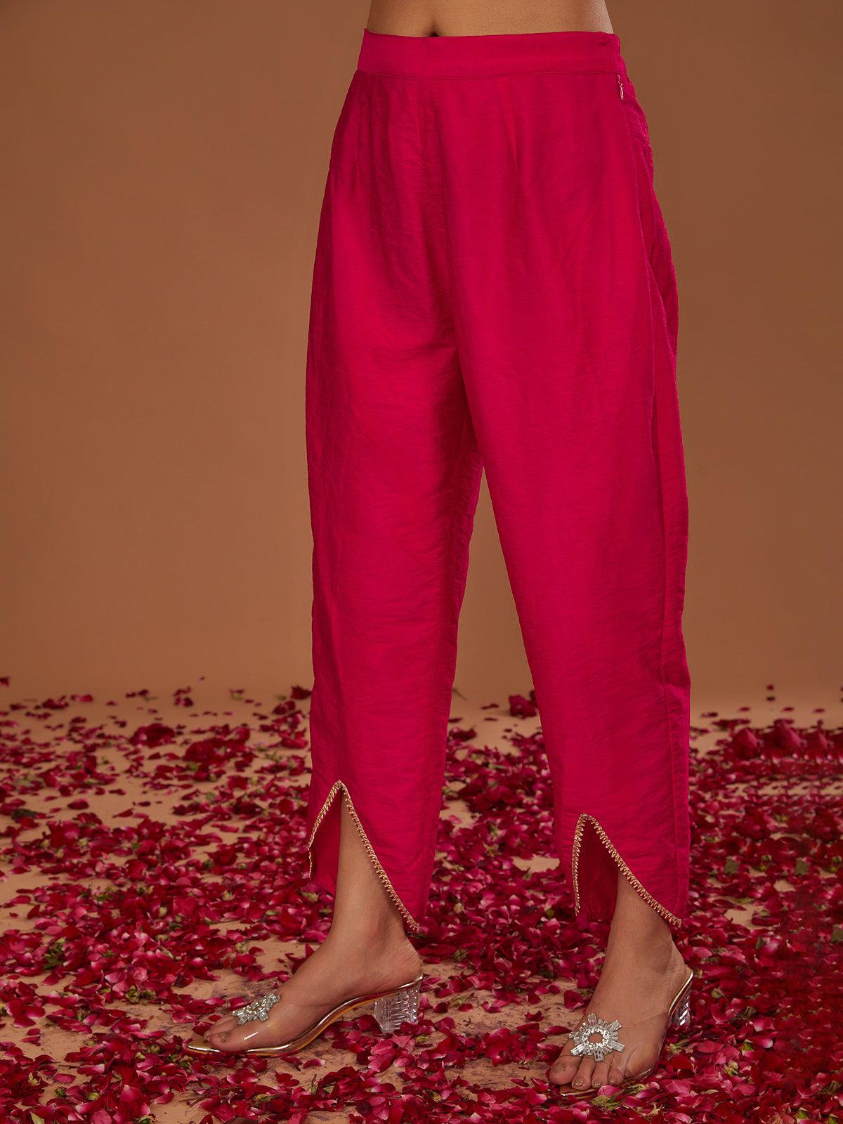 FUSCHIA KURTA WITH PANT SLIT AND DUPATTA - Preeti s kapoor