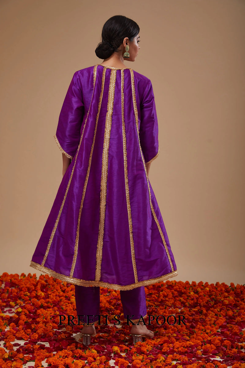 Purple Anarkali with Pant and Dupatta - Preeti S Kapoor
