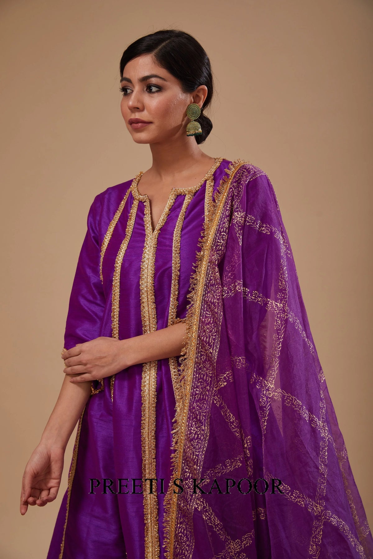 Purple Anarkali with Pant and Dupatta - Preeti S Kapoor