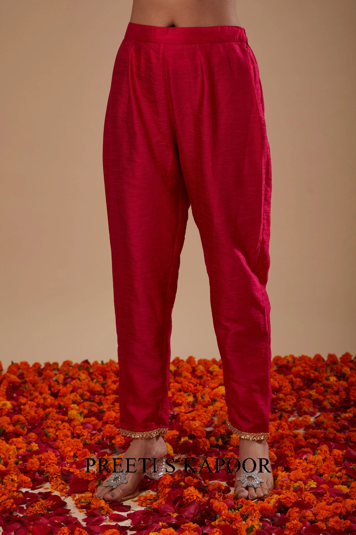 Fuchsia Anarkali with Pant and Dupatta - Preeti S Kapoor