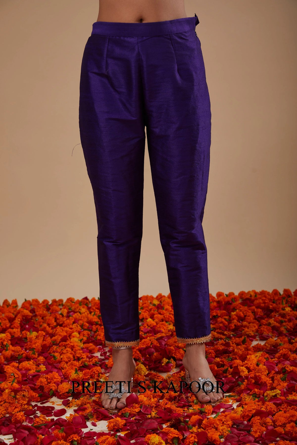 Midnight Blue Anarkali with Pant and Dupatta - Preeti S Kapoor