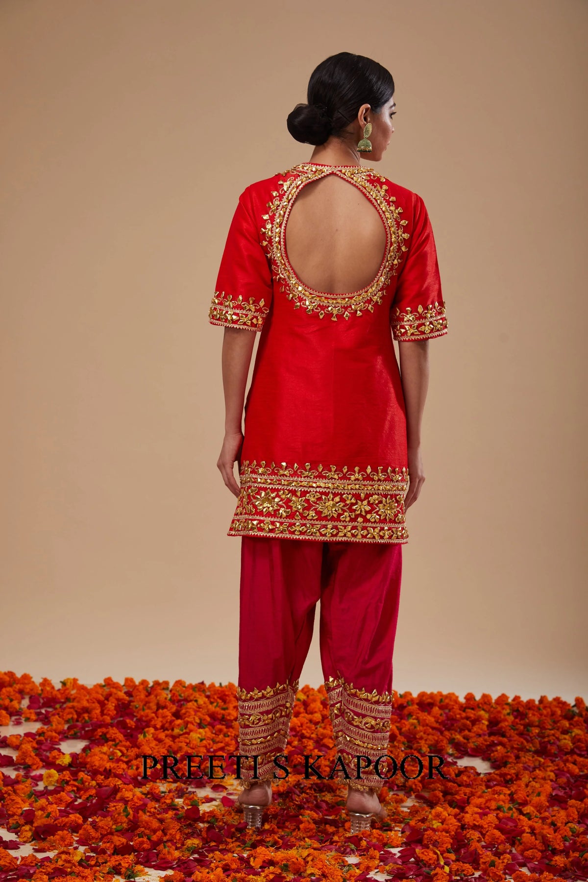Red Kurta Fuchsia Salwar Set - Preeti S Kapoor