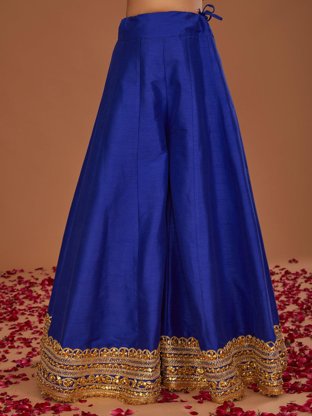 FUSHIA A LINE KURTA WITH BLUE SHARARA AND GREEN DUPATTA - Preeti s kapoor
