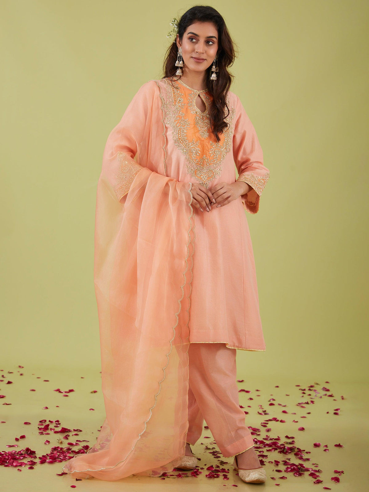 PINK SHORT KALIDAR KURTA WITH SALWAR AND PINK DUPATTA - Preeti s kapoor