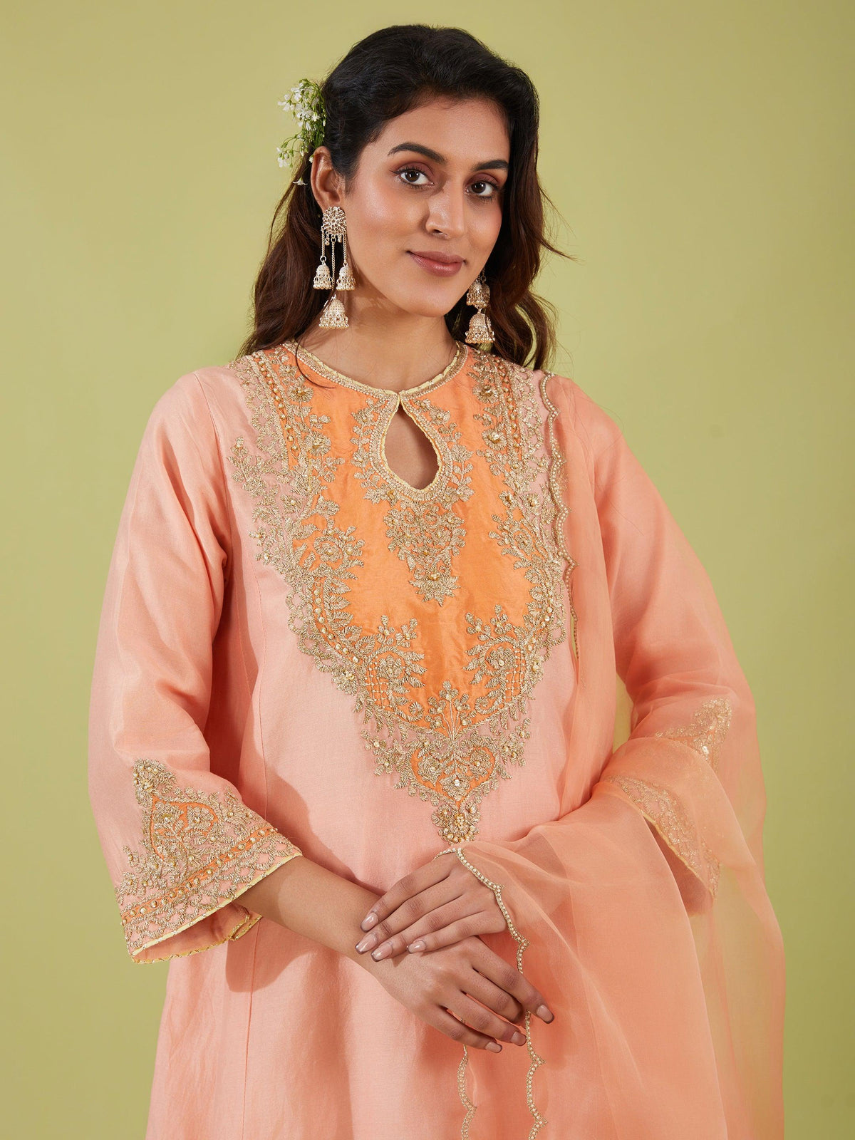 PINK SHORT KALIDAR KURTA WITH SALWAR AND PINK DUPATTA - Preeti s kapoor