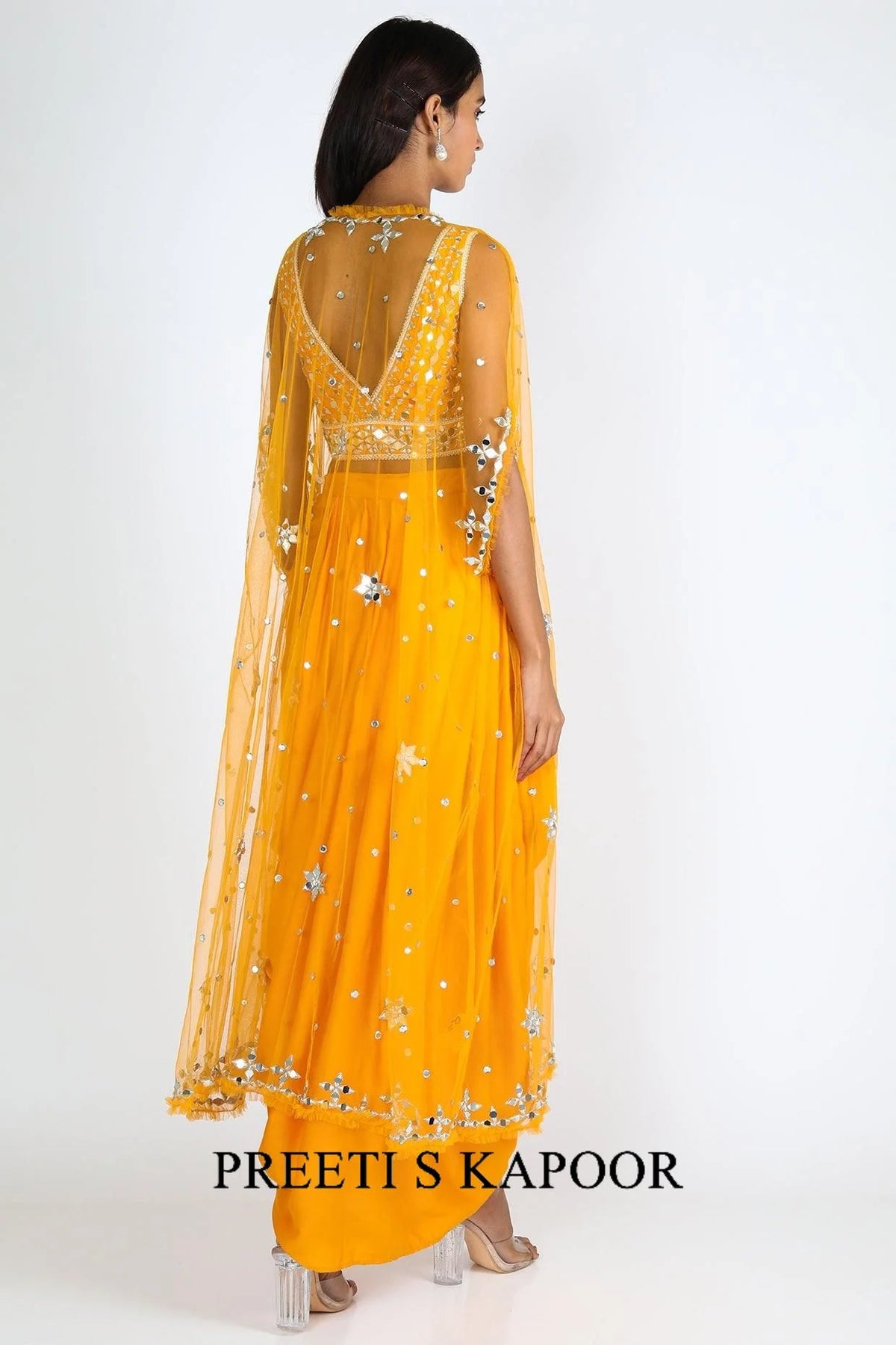 Turq Mirror Cape Set -Preeti S Kapoor