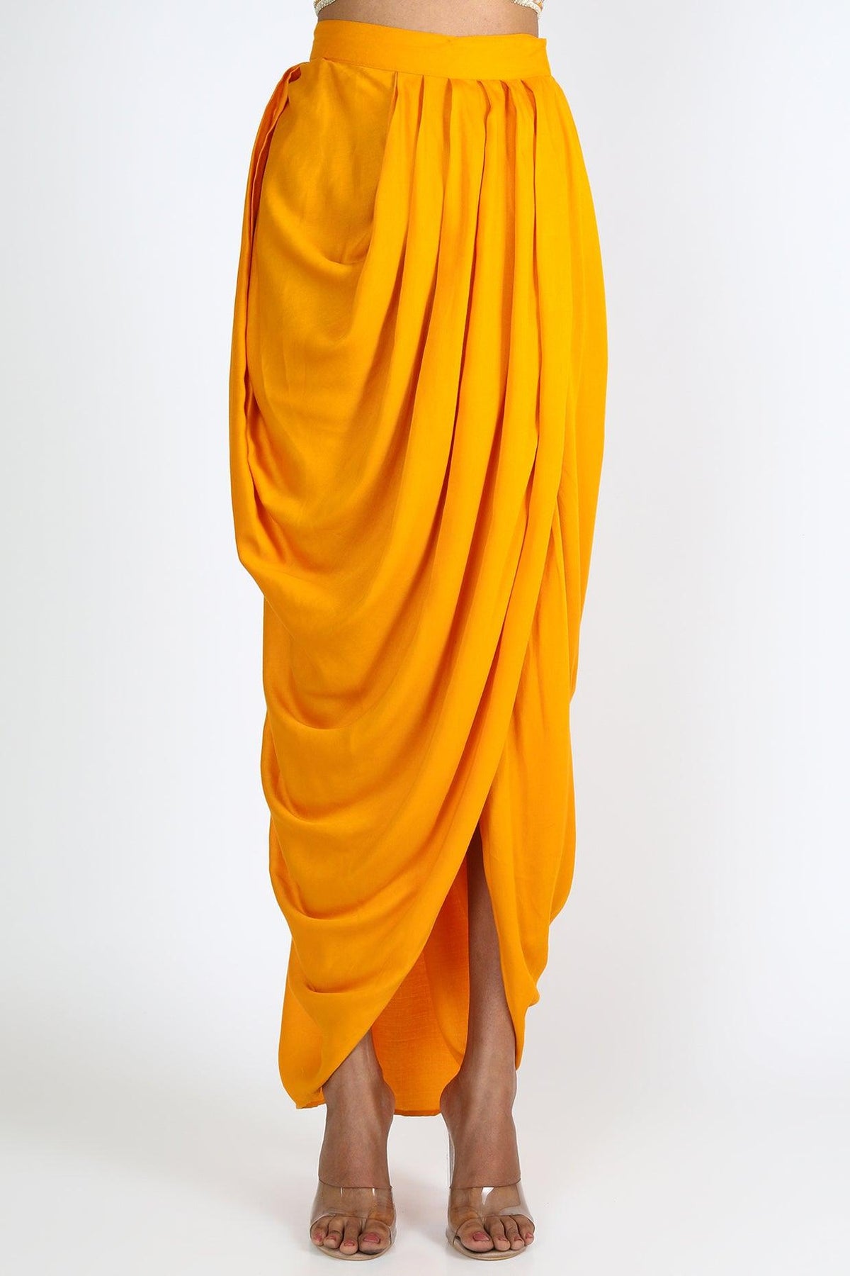 Yellow Embroidered Dhoti Skirt Set - Preeti s kapoor