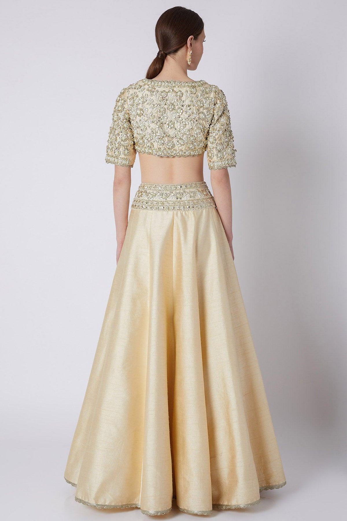 Beige Gota Embroidered Lehenga Set - Preeti s kapoor