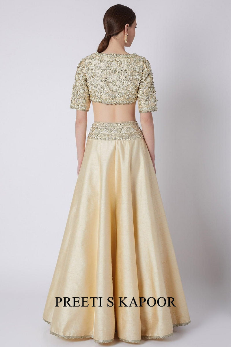 Beige Gota Embroidered Lehenga Set - Preeti s kapoor