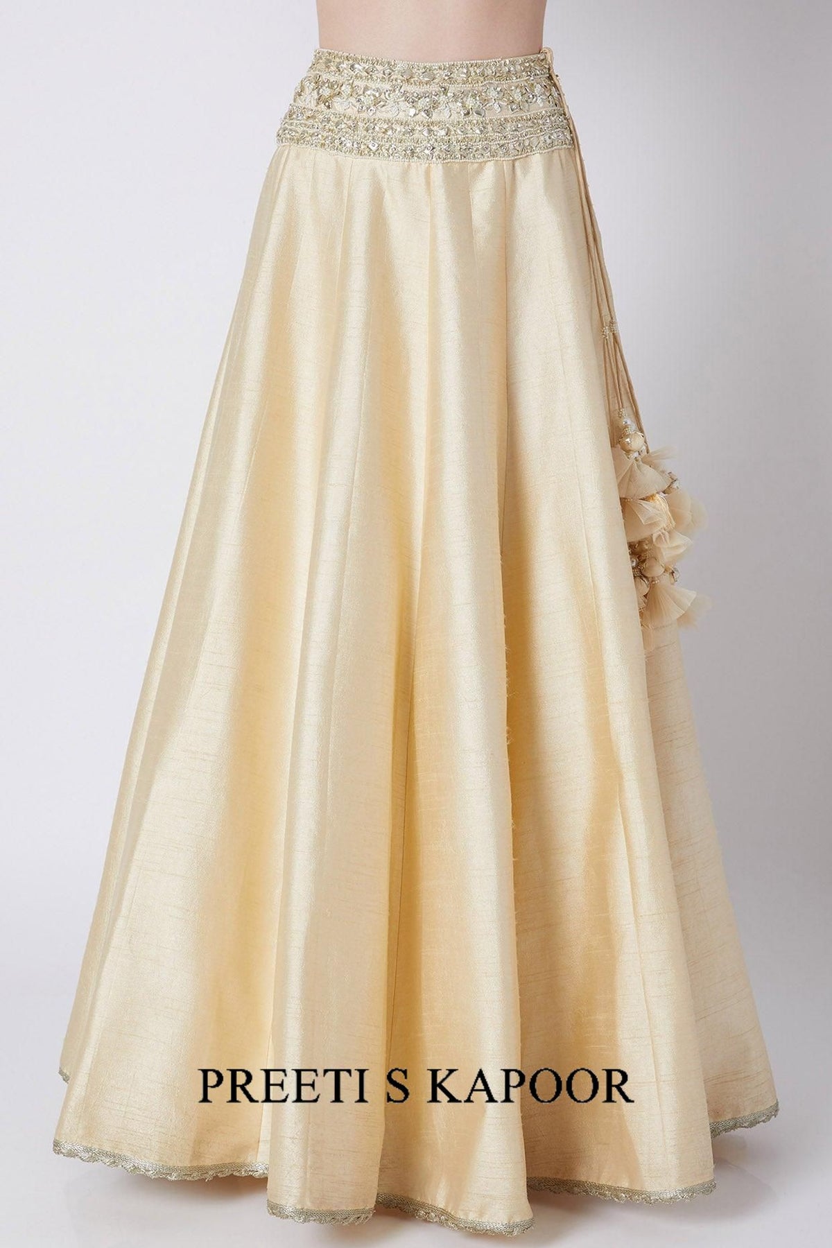 Beige Gota Embroidered Lehenga Set - Preeti s kapoor