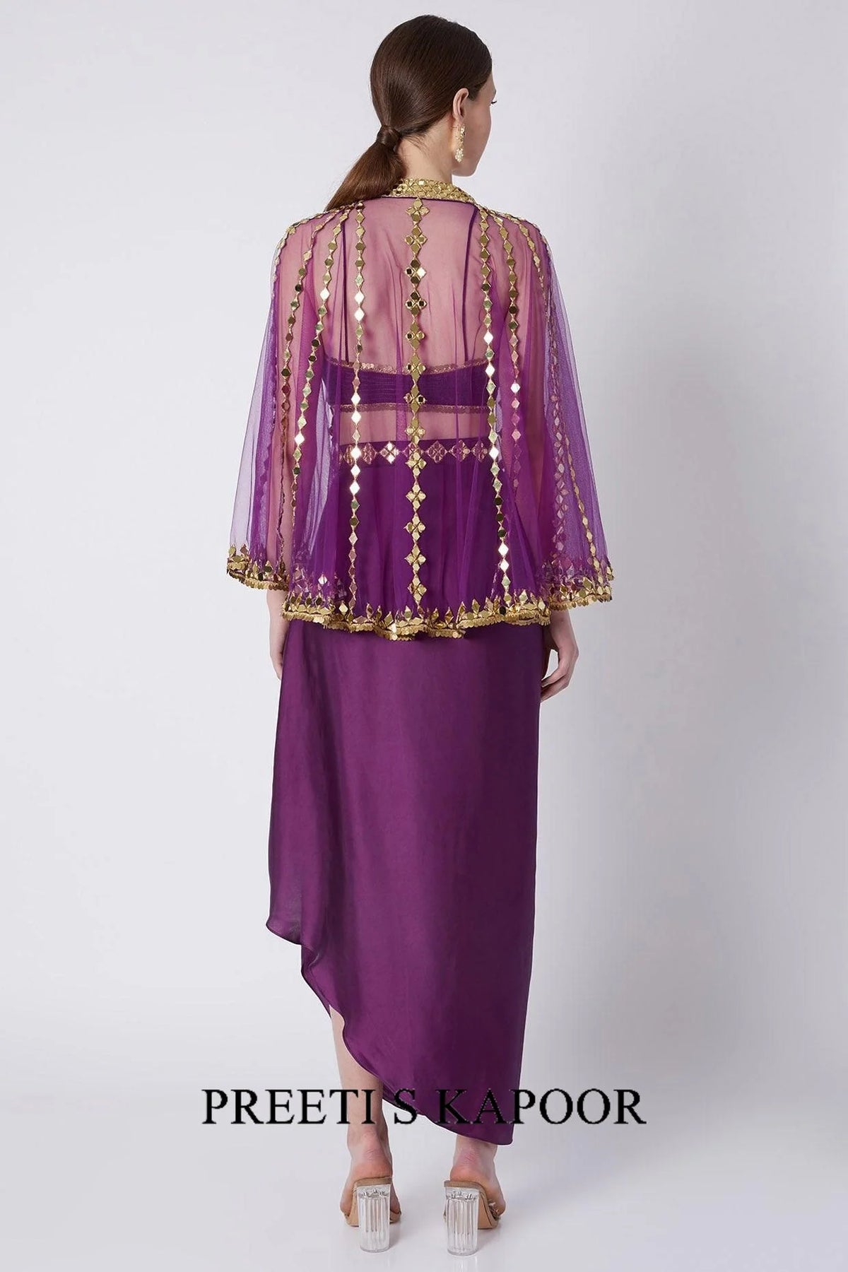 Purple Embroidered Skirt Set - Preeti S Kapoor