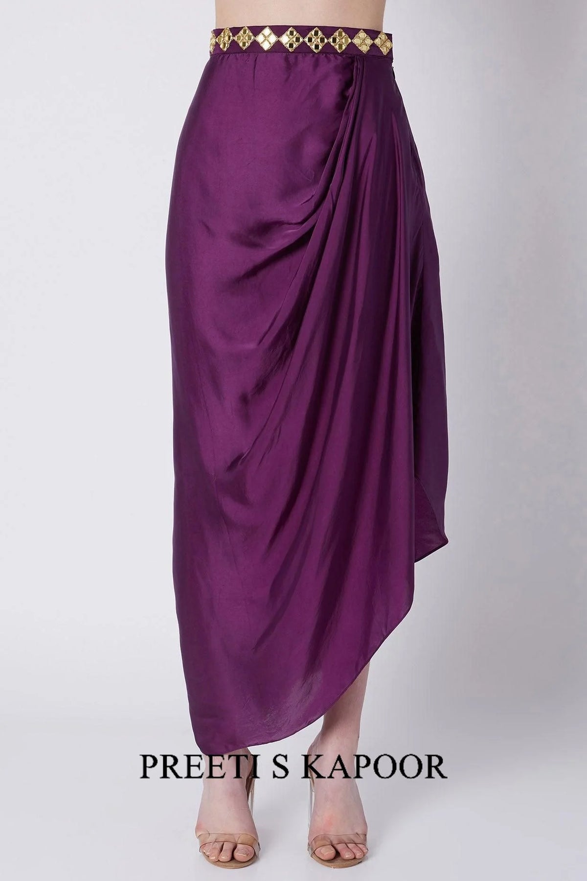 Purple Embroidered Skirt Set - Preeti S Kapoor