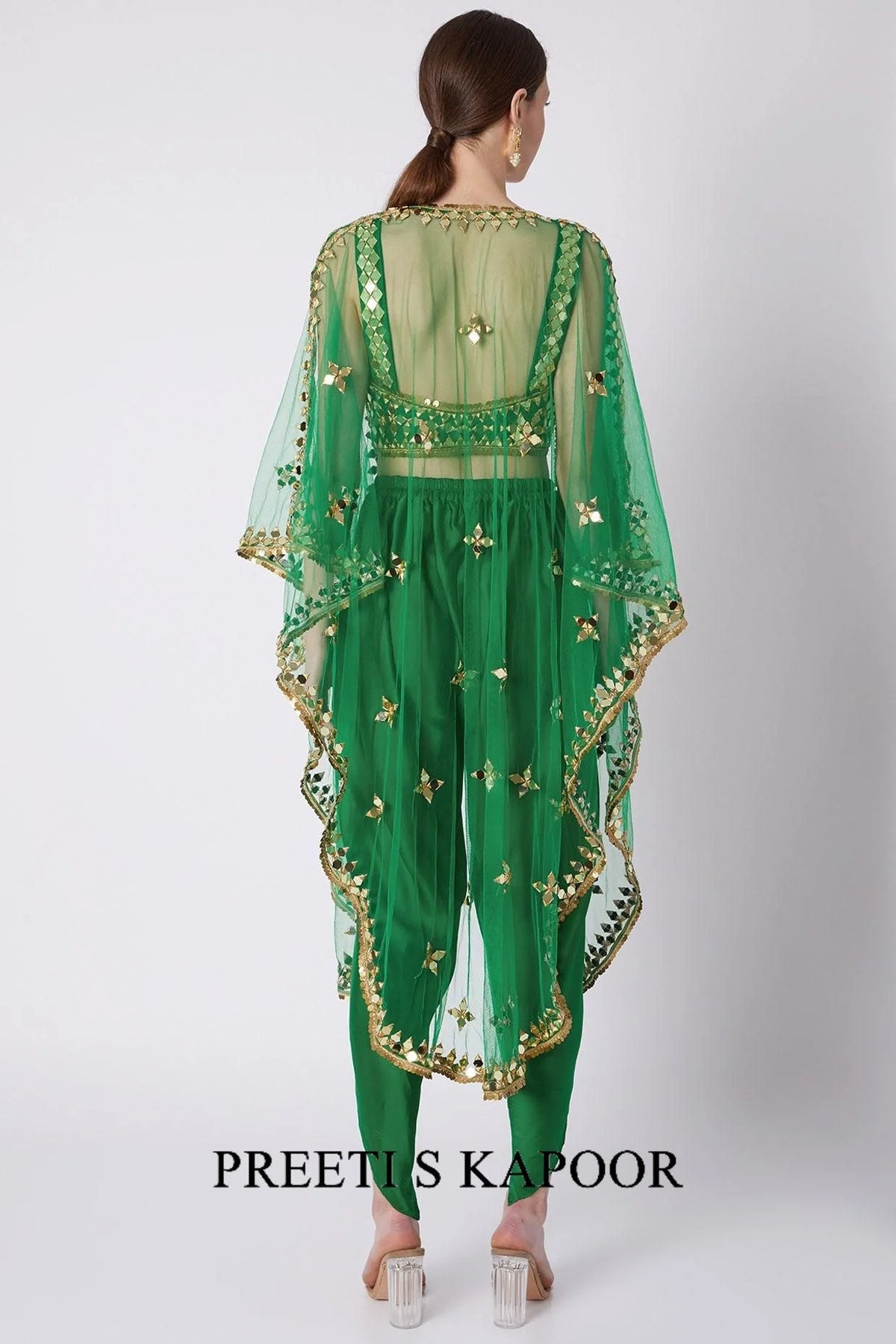 Emerald Green Embroidered Dhoti Set - Preeti S Kapoor