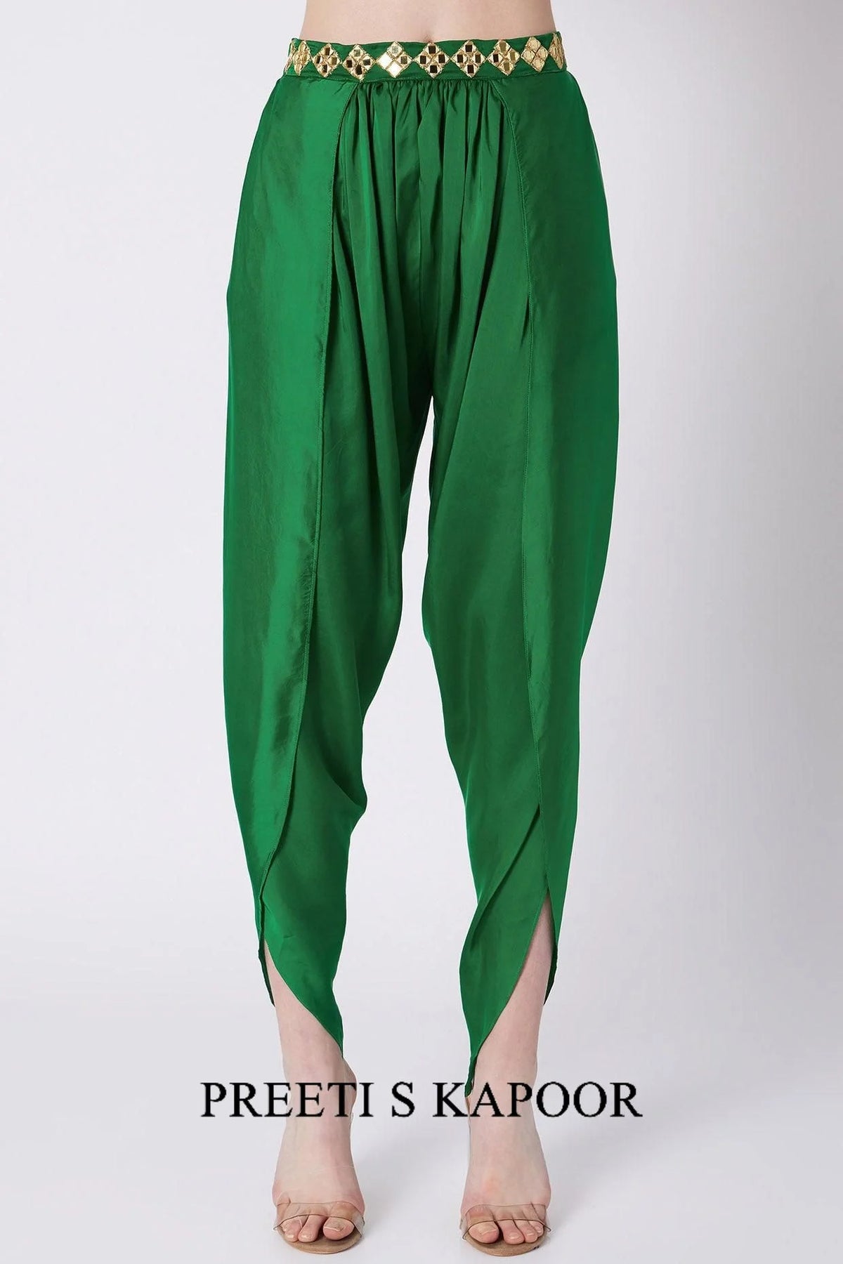 Emerald Green Embroidered Dhoti Set - Preeti S Kapoor