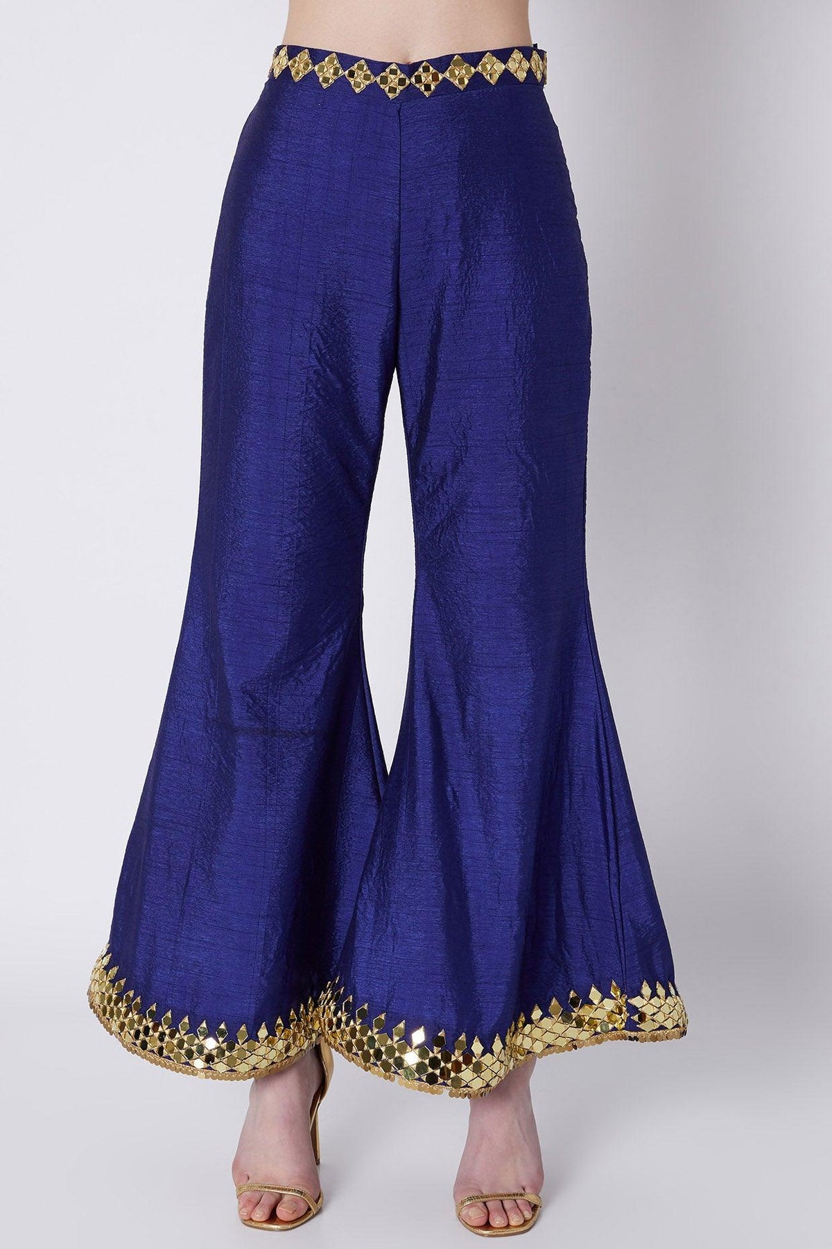 Royal Blue & Purple Embroidered Cape Set - Preeti s kapoor