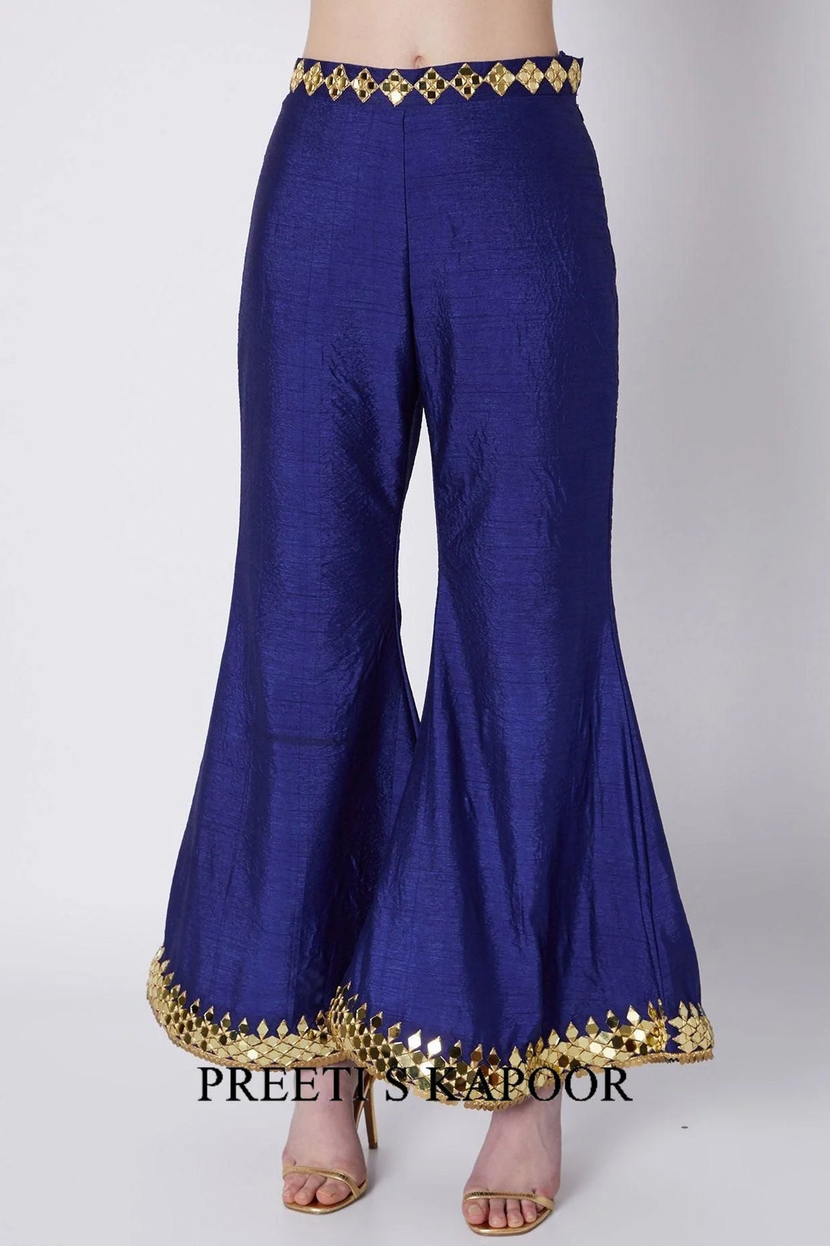 Red & Blue Embroidered Cape Set - Preeti S Kapoor
