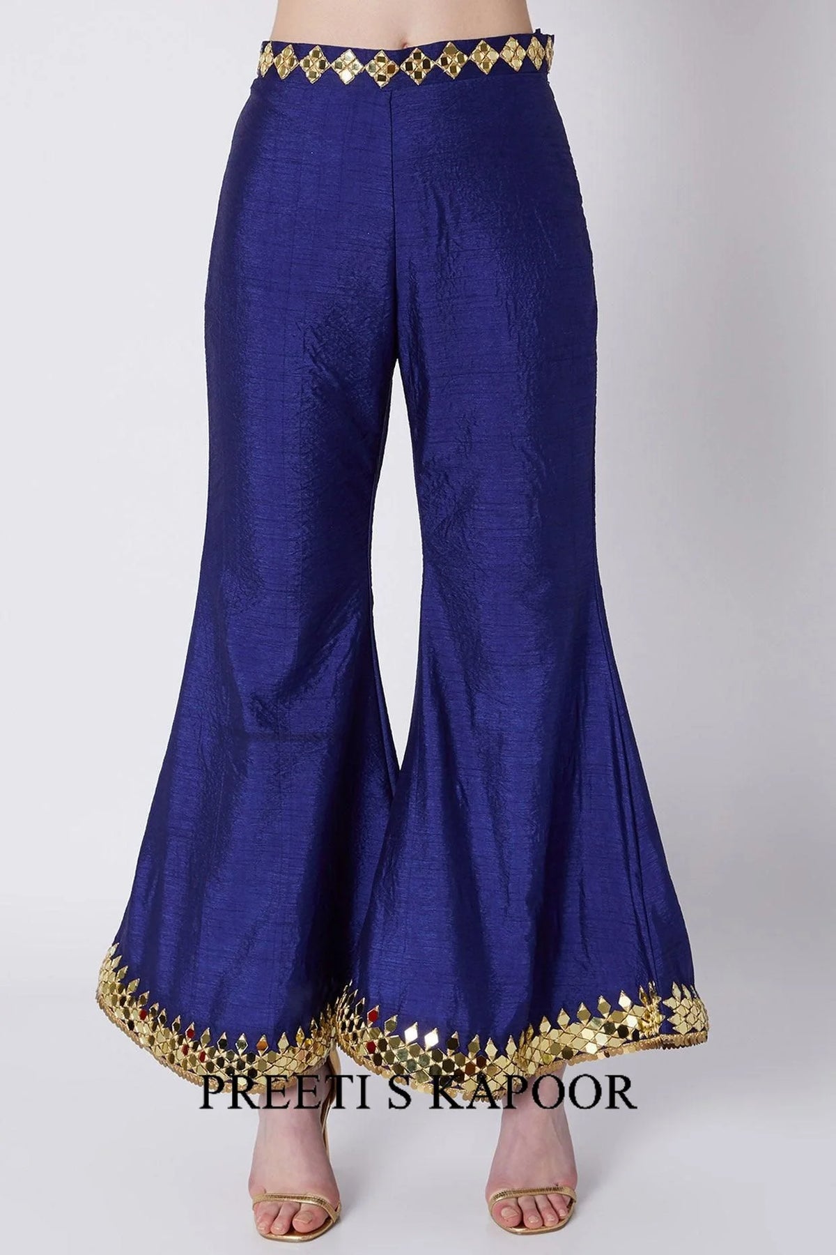 Blue & Red Embroidered Cape Set - Preeti S Kapoor