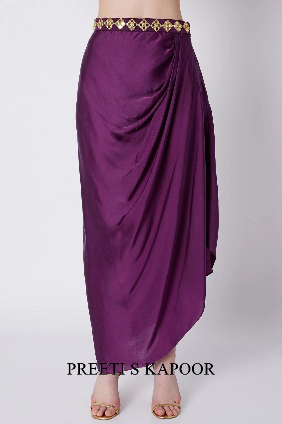 Purple Blouse Embroidered Skirt Set - Preeti S Kapoor