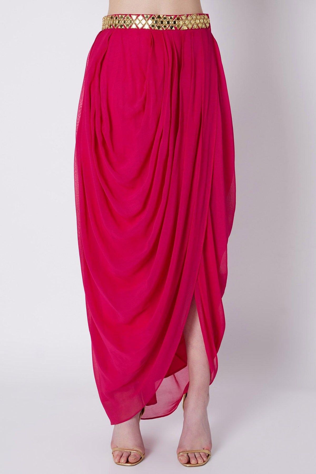 Fuchsia Mirrors Embroidered Dhoti Set - Preeti s kapoor