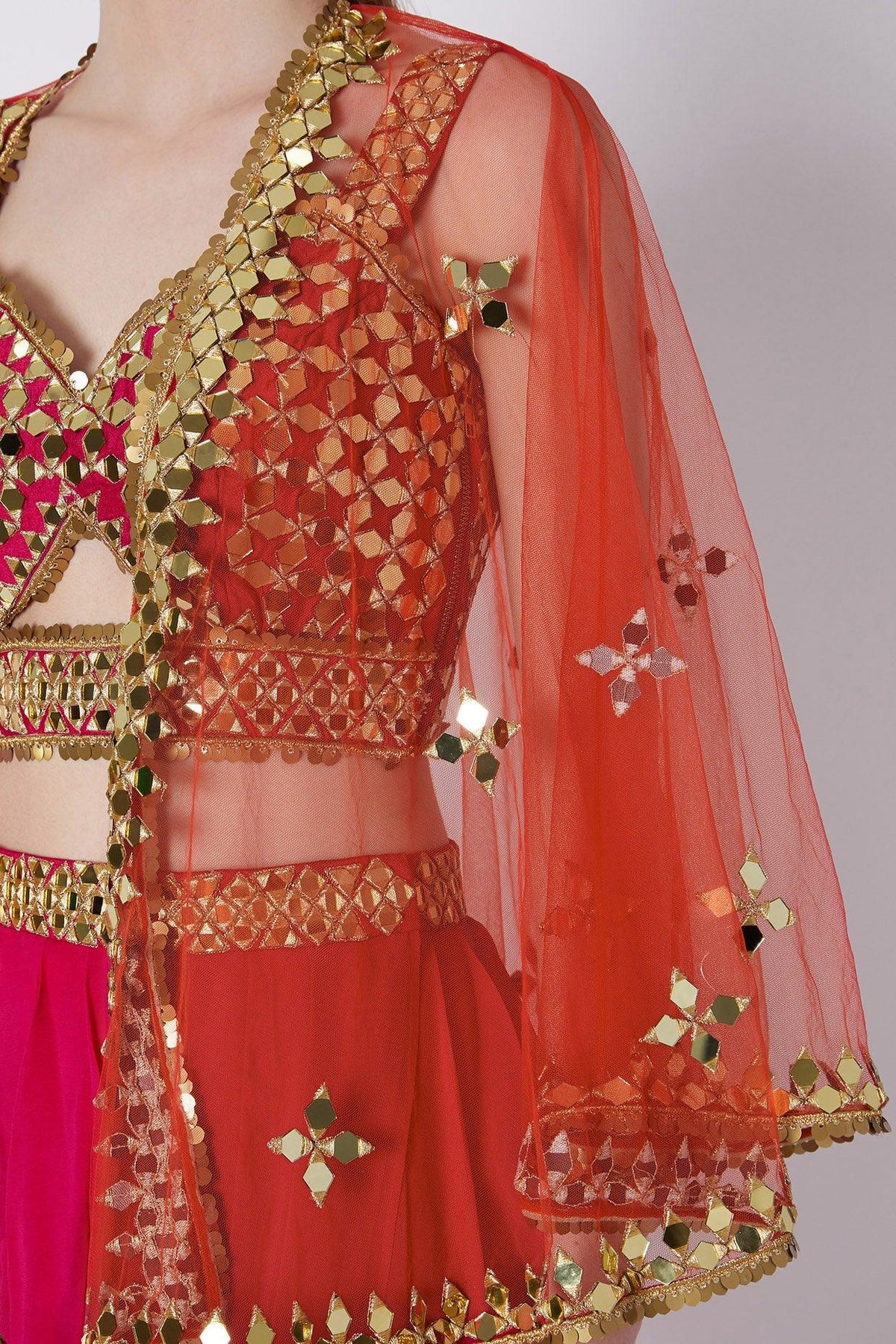 Fuchsia Mirrors Embroidered Dhoti Set - Preeti s kapoor