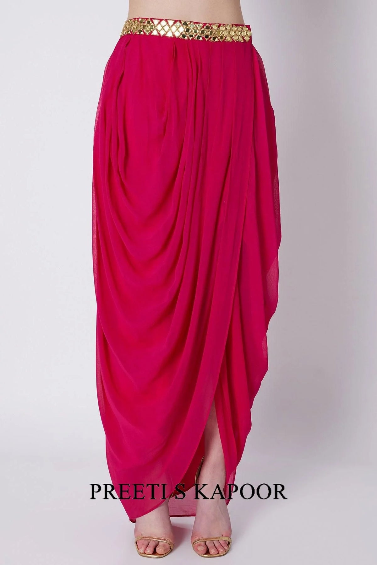 Fuchsia & Purple Mirrors Embroidered Skirt Set - Preeti S Kapoor
