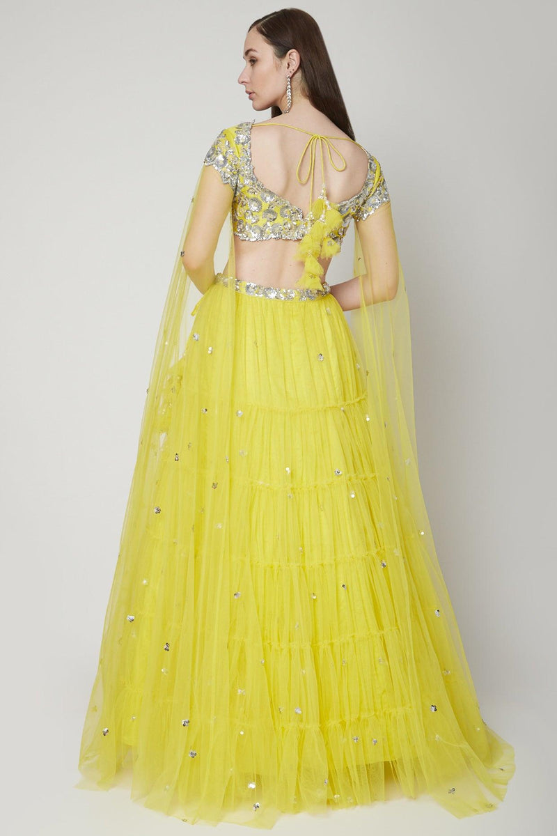 Yellow Embroidered Lehenga Set - Preeti s kapoor
