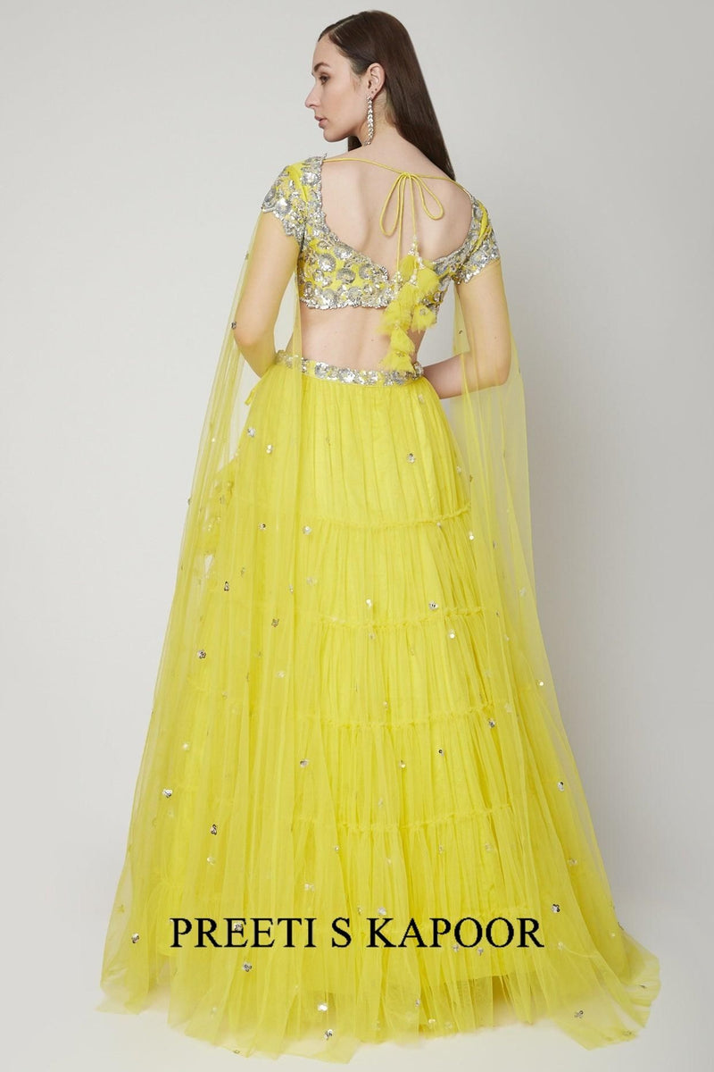 Yellow Embroidered Lehenga Set - Preeti s kapoor