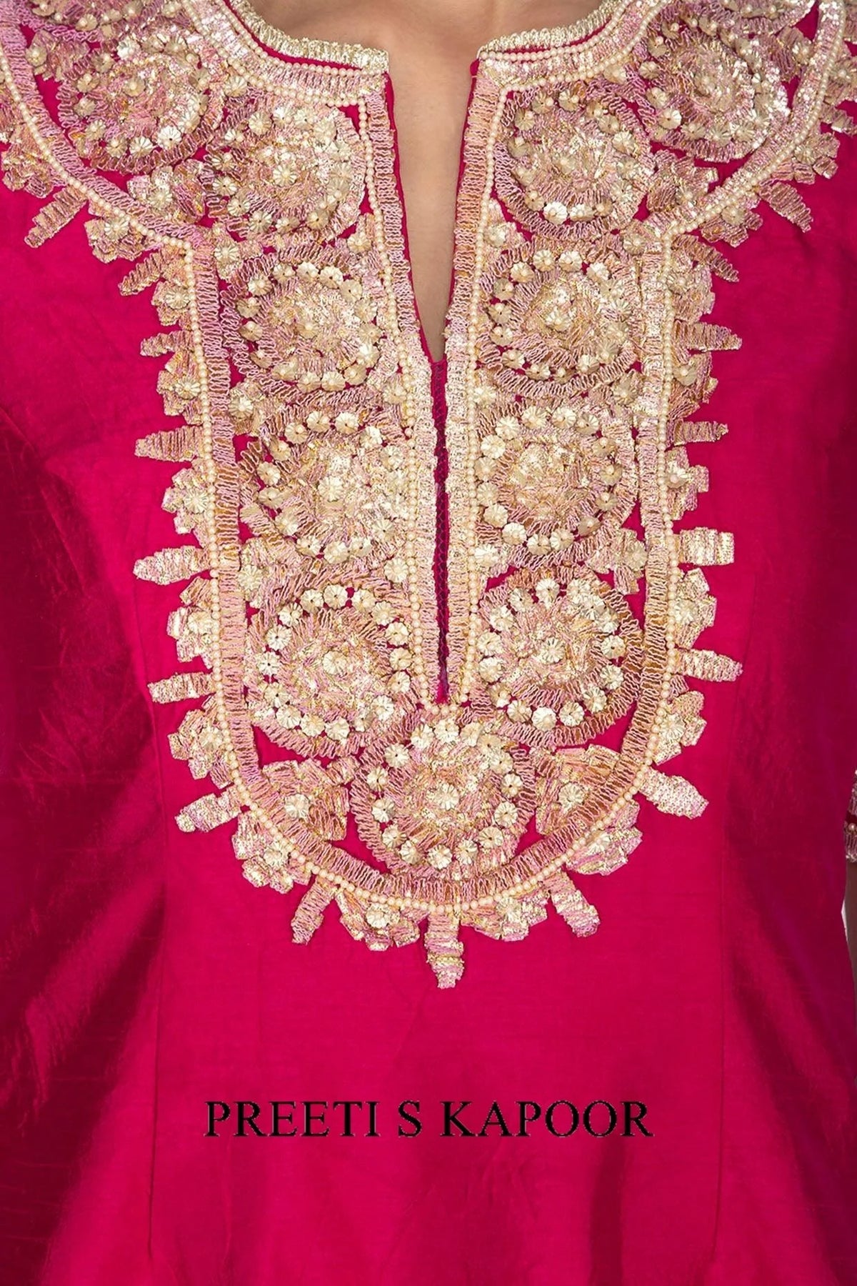 Fuchsia Embroidered Gharara Set - Preeti S Kapoor