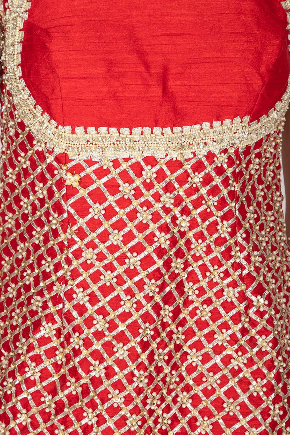 Red Short Kurta Embroidered Gharara Set - Preeti s kapoor