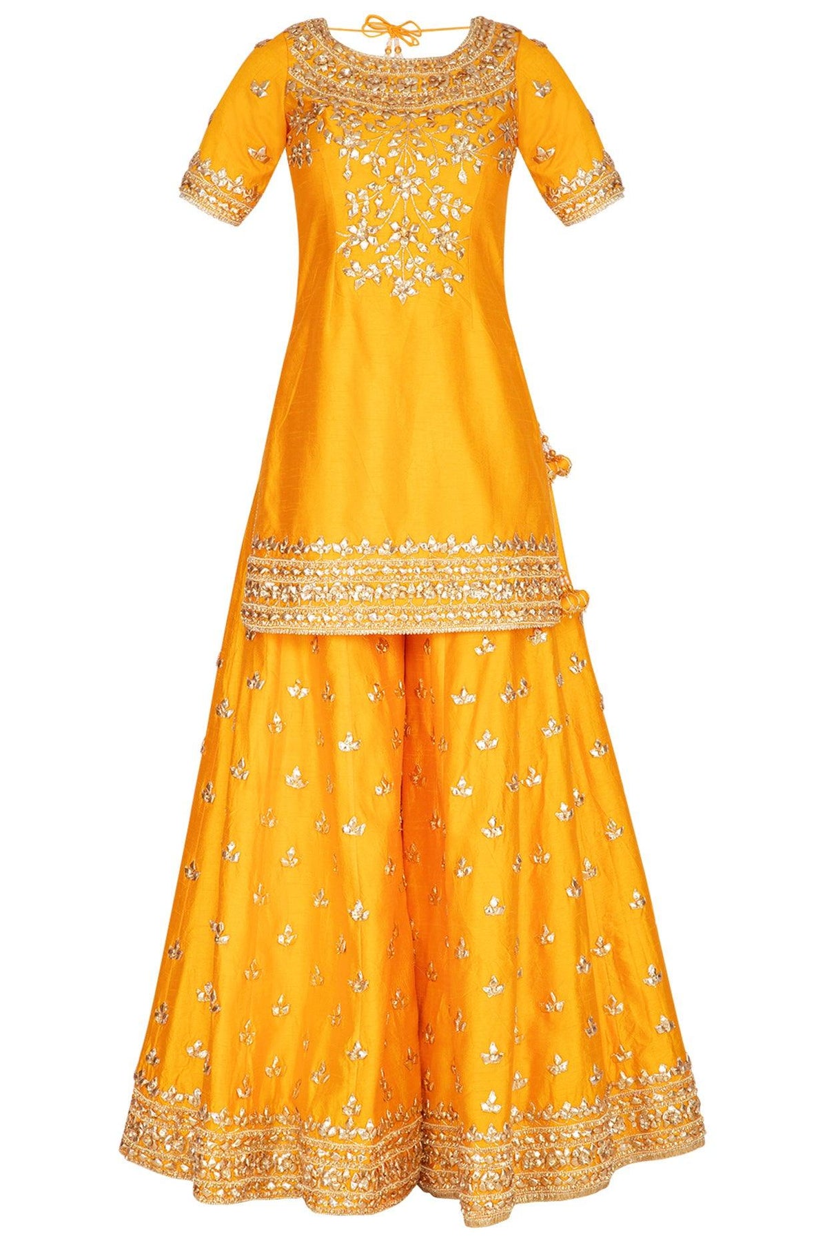 Mustard Embroidered Sharara Set - Preeti s kapoor