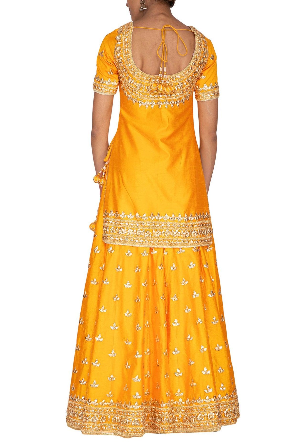 Mustard Embroidered Sharara Set - Preeti s kapoor