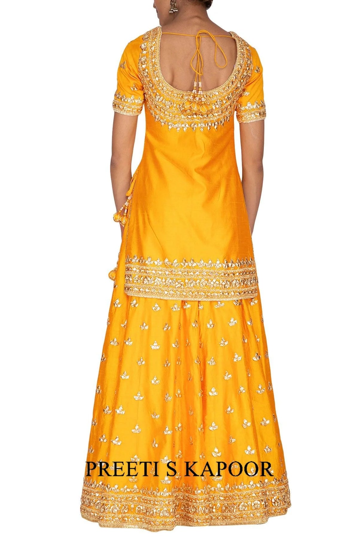 Mustard Embroidered Sharara Set - Preeti S Kapoor