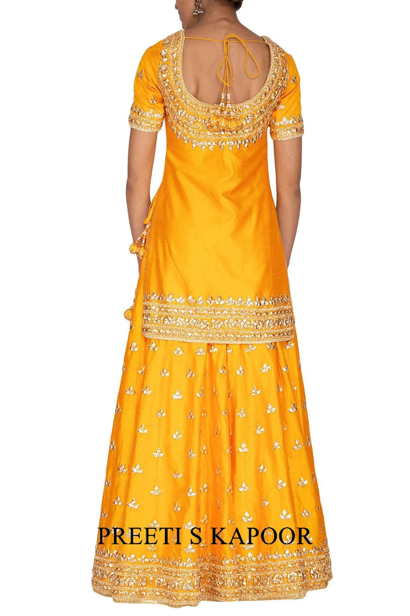 Mustard Embroidered Sharara Set - Preeti S Kapoor