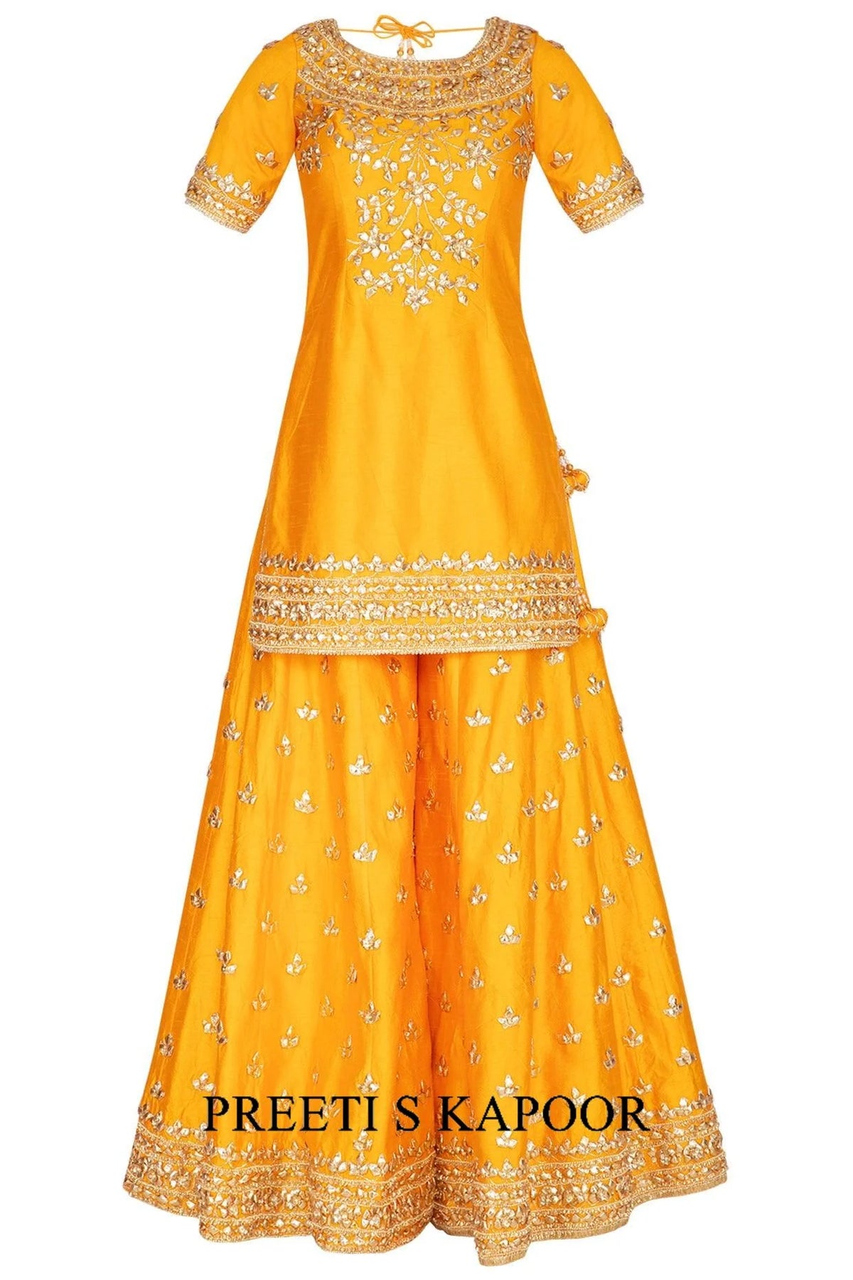Mustard Embroidered Sharara Set - Preeti S Kapoor