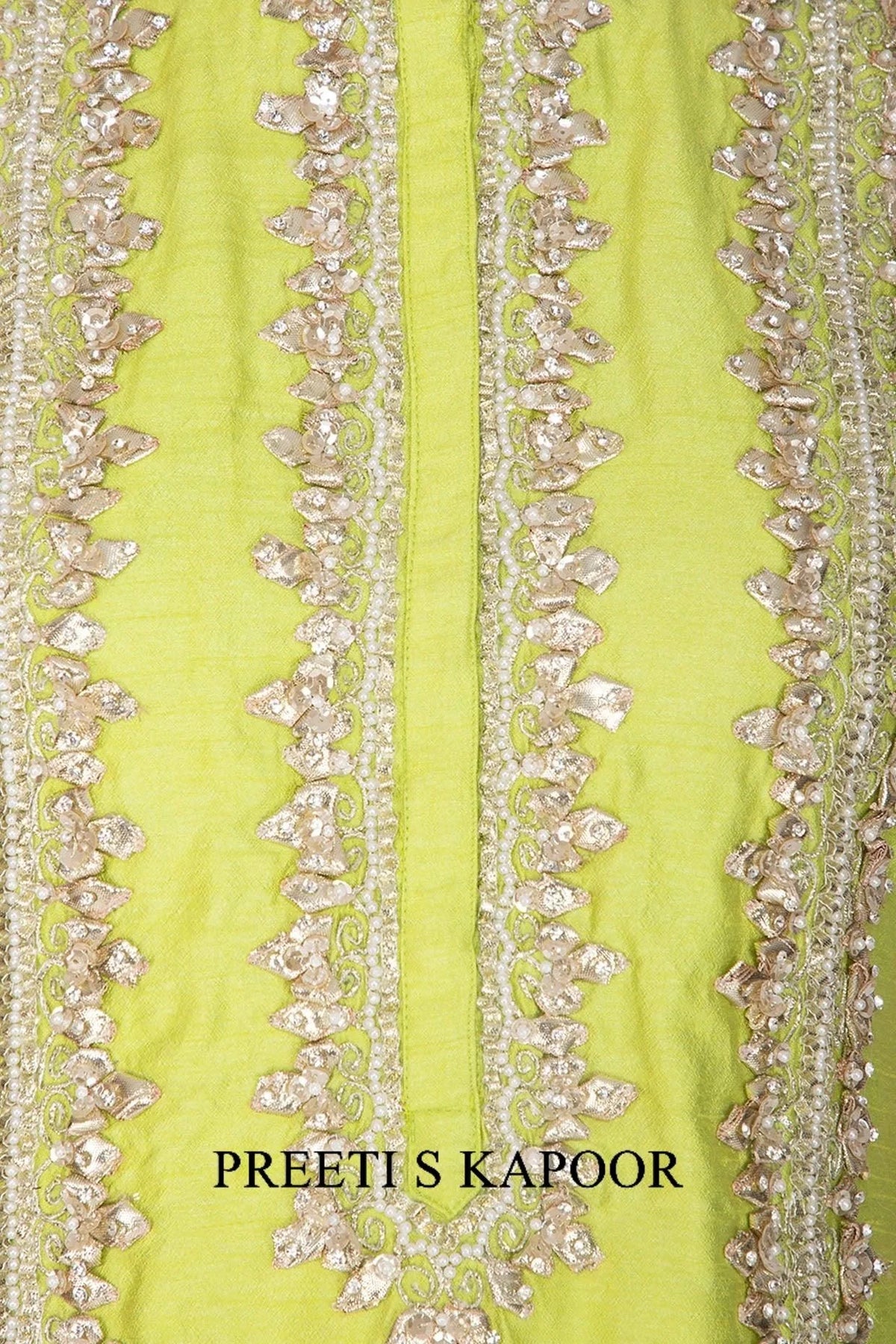 Lime Green Embroidered Gharara Set - Preeti S Kapoor