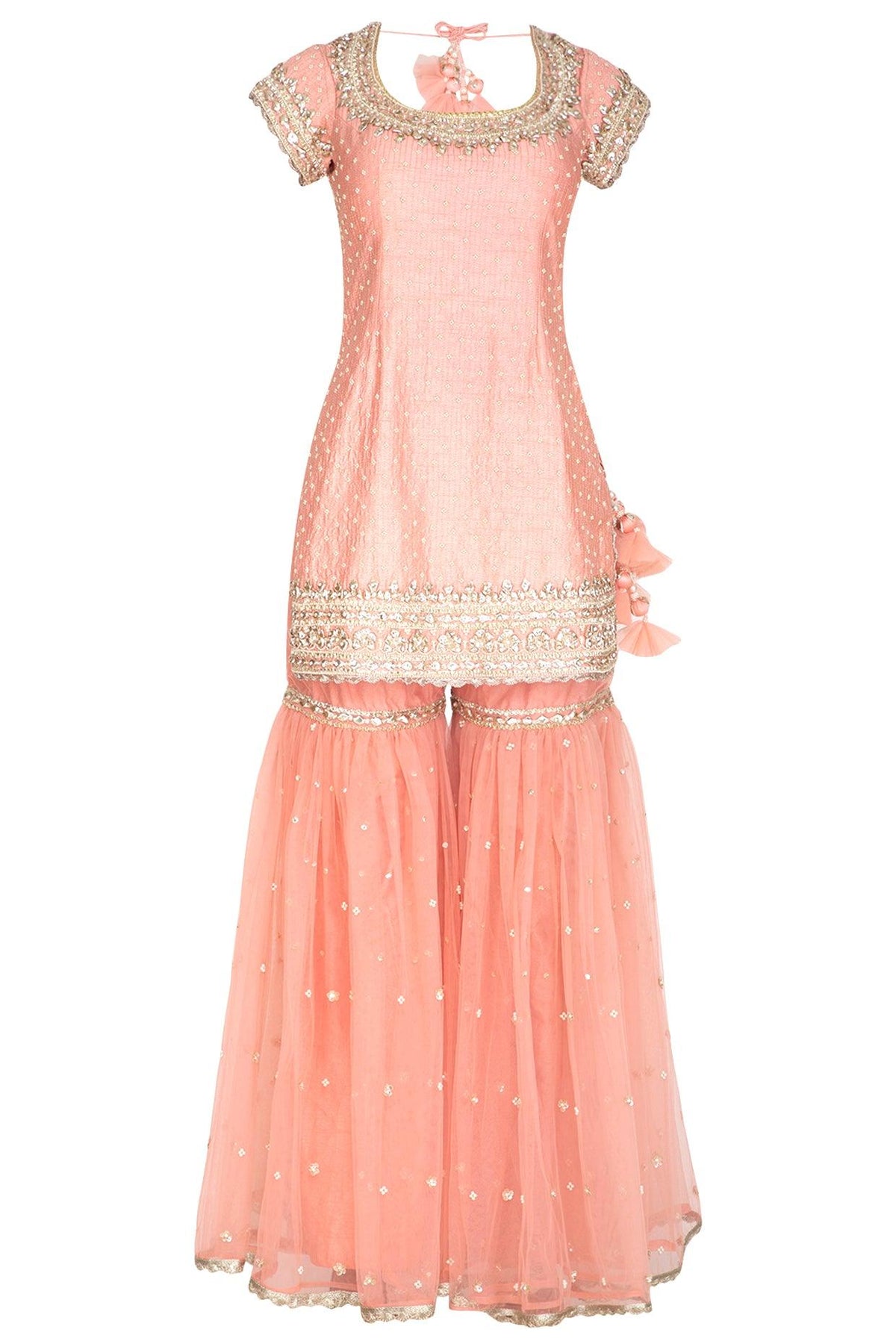 Pink Embroidered Gharara Set - Preeti s kapoor