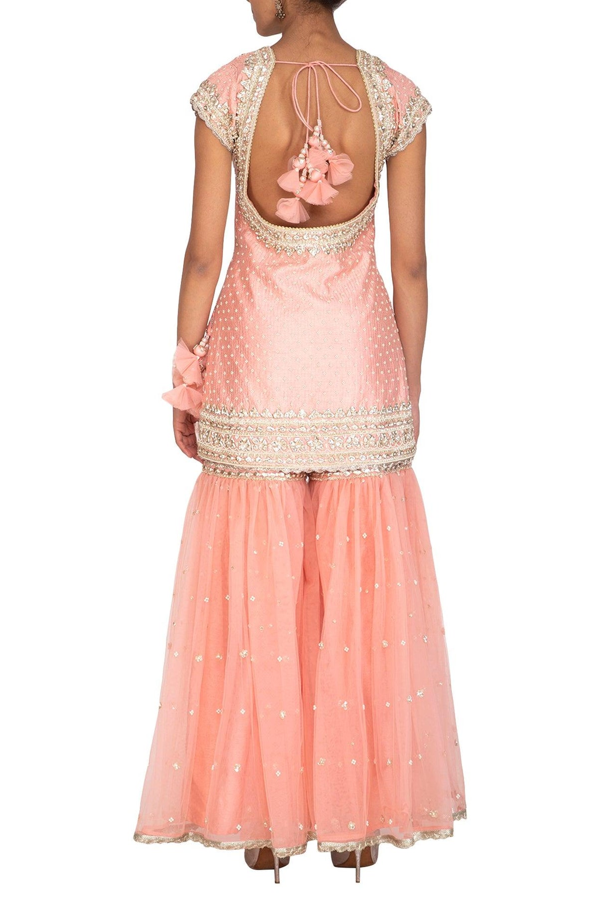 Pink Embroidered Gharara Set - Preeti s kapoor