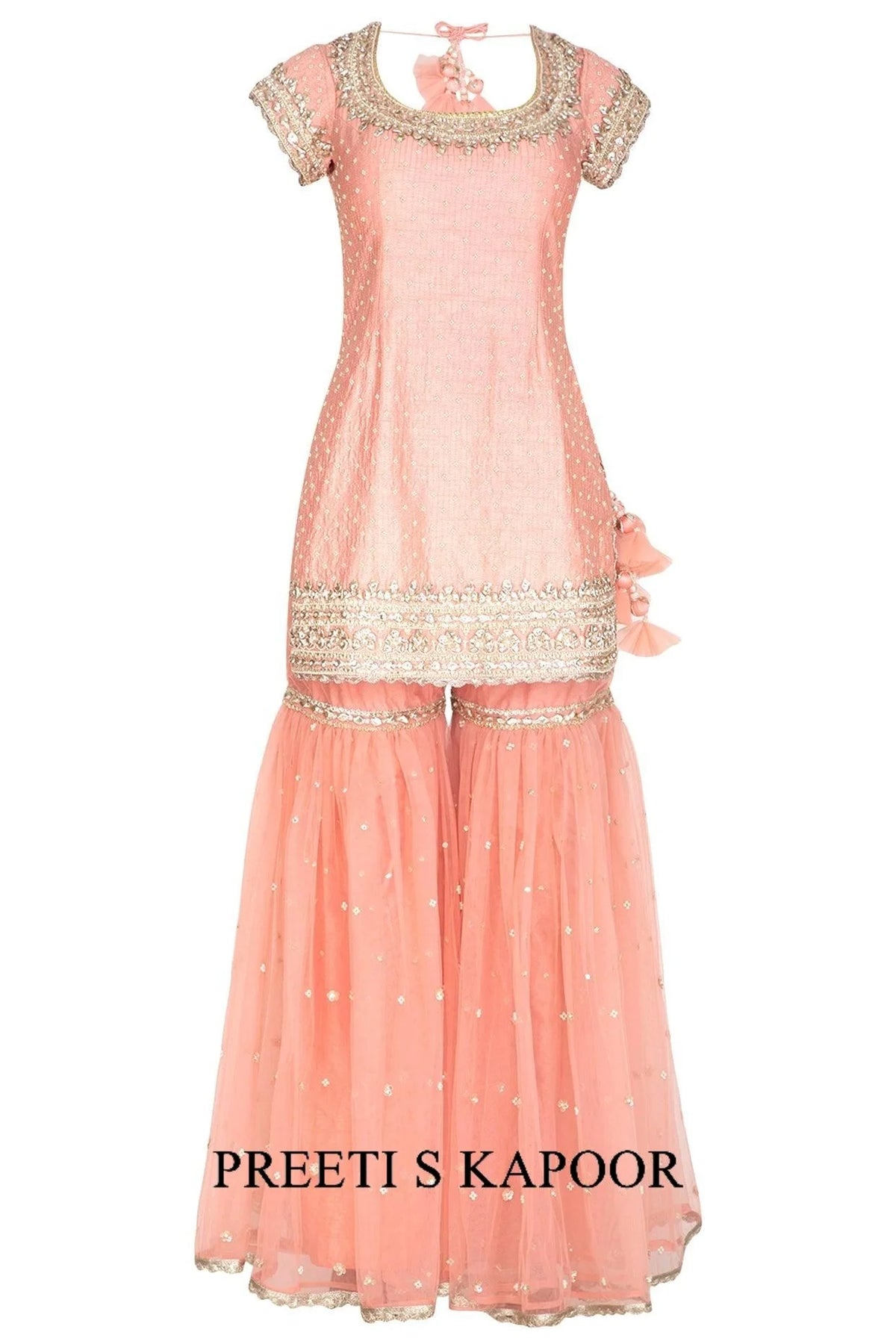 Pink Embroidered Gharara Set - Preeti S Kapoor