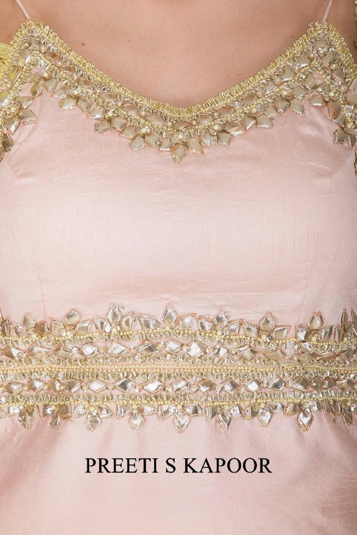 Soft Pink & Yellow Embroidered Gharara Set - Preeti S Kapoor