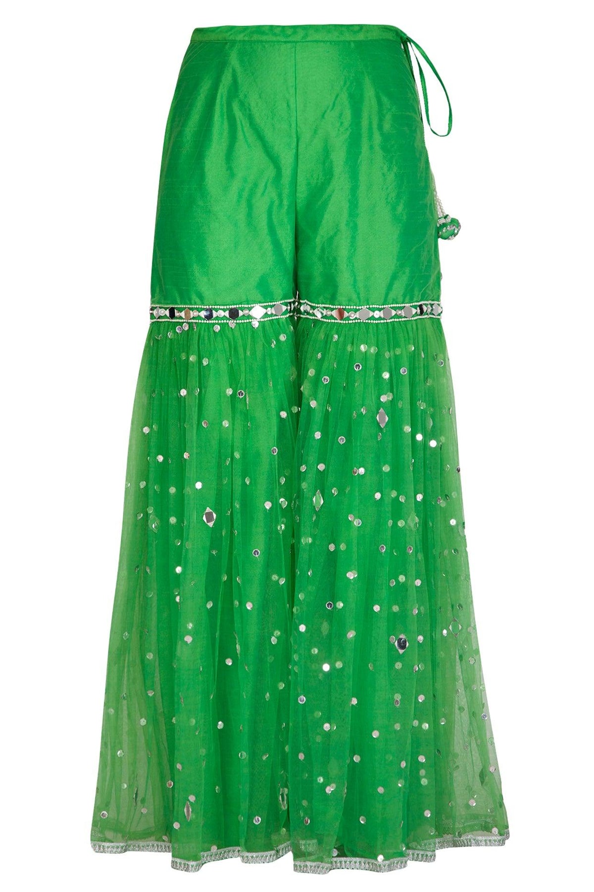 Green Embroidered Gharara Set - Preeti s kapoor