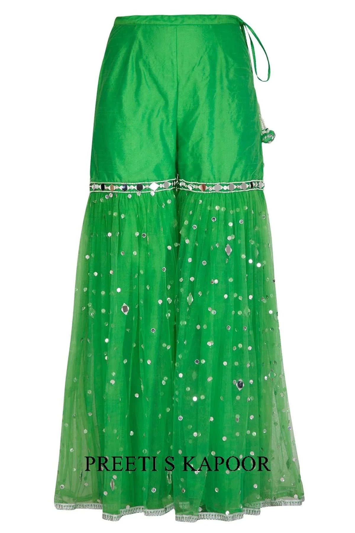 Green Embroidered Gharara Set - Preeti S Kapoor