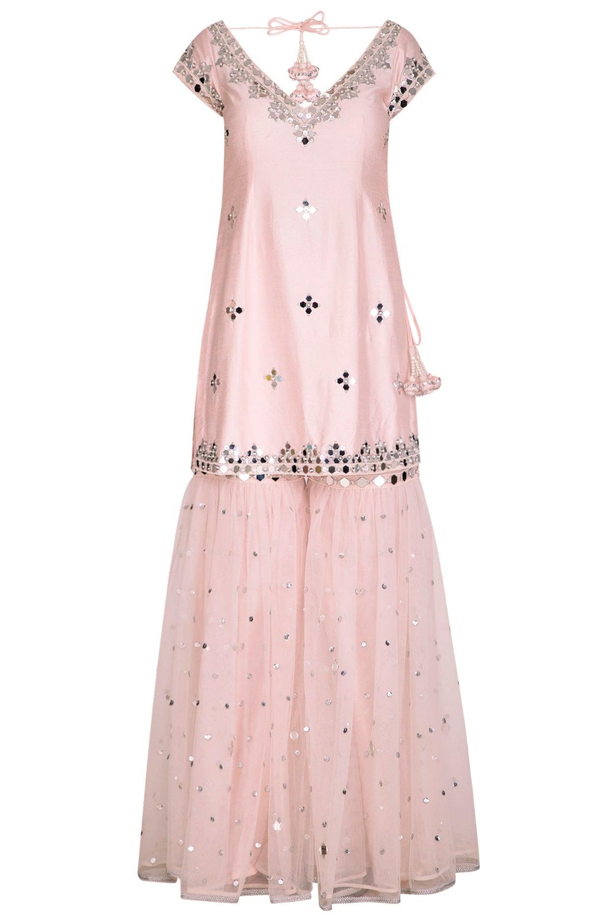 Soft Pink Embroidered Gharara Set - Preeti s kapoor