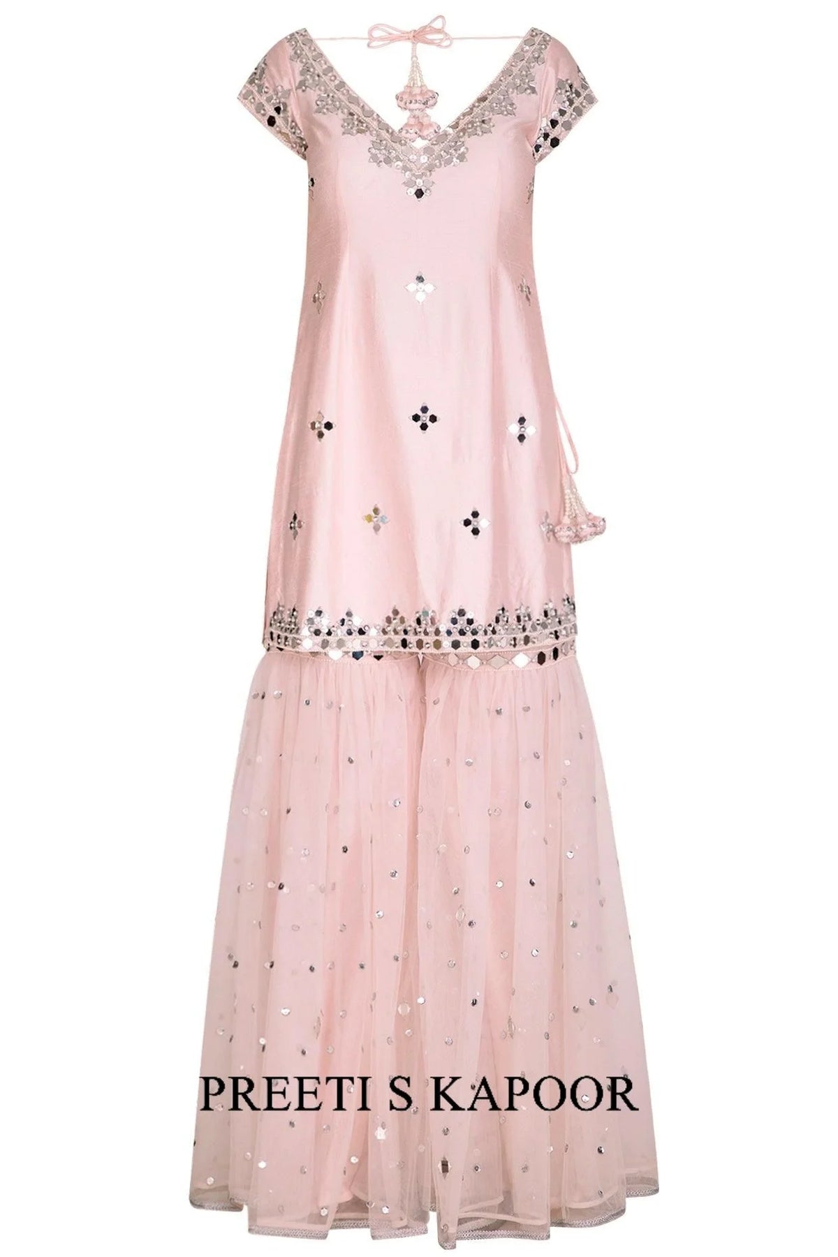 Soft Pink Embroidered Gharara Set - Preeti S Kapoor
