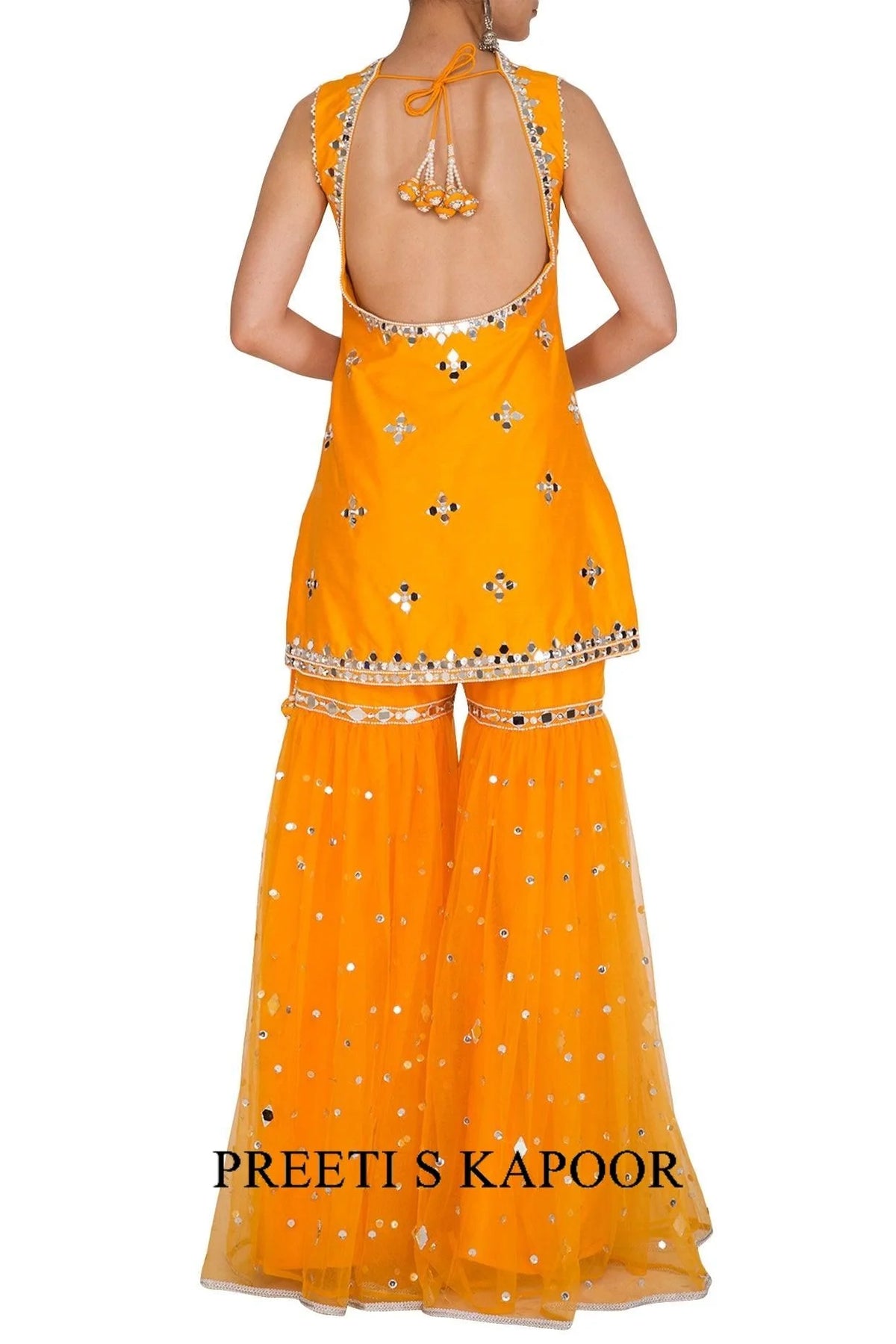 Orange Embroidered Gharara Set - Preeti S Kapoor