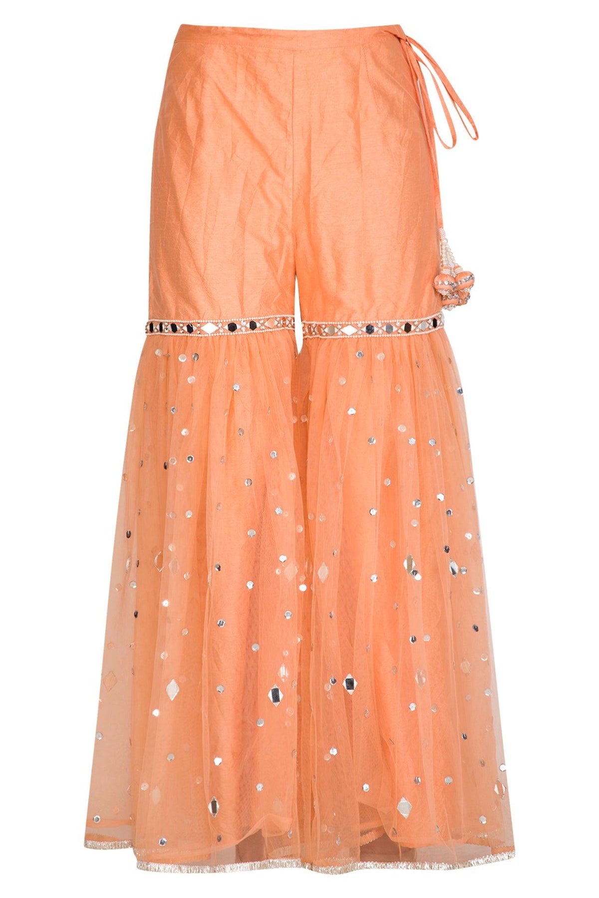 Peach Embroidered Gharara Set - Preeti s kapoor