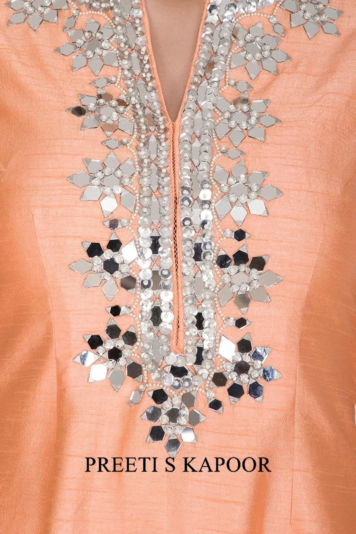 Peach Embroidered Gharara Set - Preeti S Kapoor